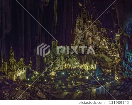 Interior of Sfendoni Cave Crete with stalactites Interior of Sfendoni Cave Crete with stalactites 131989343