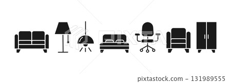 set, furniture, vector 131989555