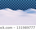3D Snow Landscape with Transparent Background 131989777