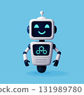 3D Friendly robot with smiling face 131989780