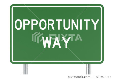 Opportunity Way, road sign. 3D rendering 131989942