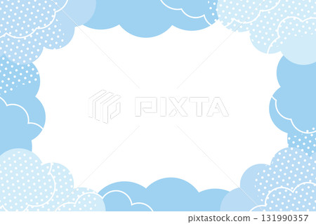 Fluffy cute frame (blue) 131990357