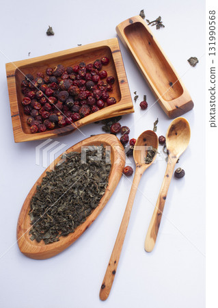 wooden kitchen ware on white background isolated wooden kitchen ware on white background isolated 131990568