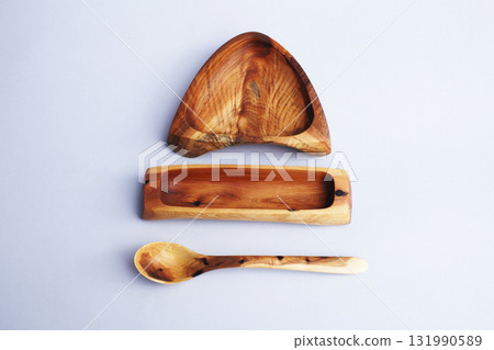 wooden kitchen ware on white background isolated wooden kitchen ware on white background isolated 131990589