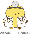 A doctor chick wearing a white coat and a stethoscope 131990649