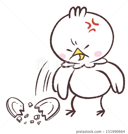 Illustration of a white bird intentionally breaking a plate 131990664