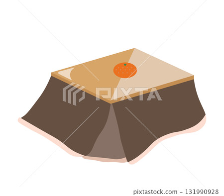 Kotatsu 和橘子向量插圖 131990928