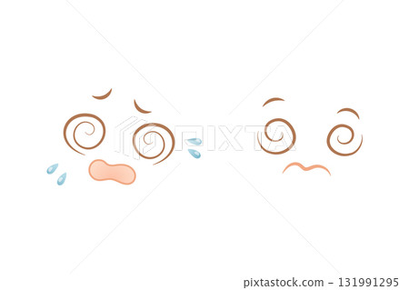 Confused and dizzy kawaii anime faces with swirls Confused and dizzy kawaii anime faces with swirls 131991295