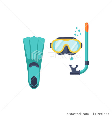 Snorkeling Equipment Vector Featuring Fins Mask and Snorkel for Water Activities Snorkeling Equipment Vector Featuring Fins Mask and Snorkel for Water Activities 131991363