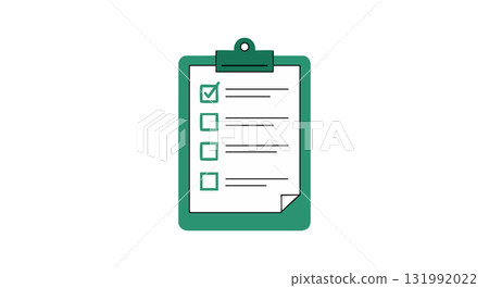 Checklist clipboard with green outline and marked box vector illustration design Checklist clipboard with green outline and marked box vector illustration design 131992022