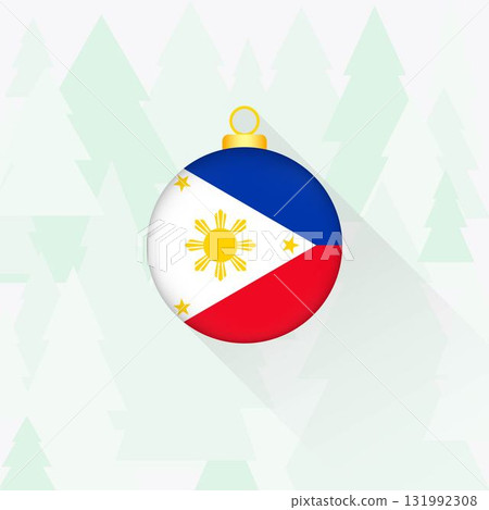 Philippines National Flag Christmas Decoration. Philippines National Flag Christmas Decoration. 131992308