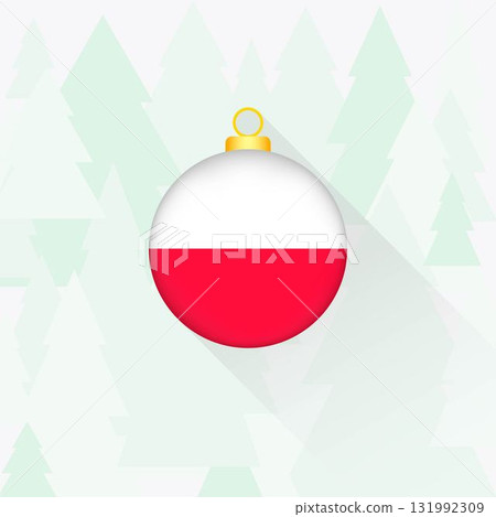 Poland National Flag Christmas Decoration. 131992309