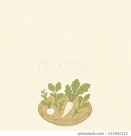 Spring Seven Herbs Series: Spring Seven Herbs Basket Bottom Background 131992321