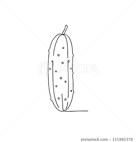 Cucumber vegetable outline line art healthy fresh natural food illustration vector Cucumber vegetable outline line art healthy fresh natural food illustration vector 131992378