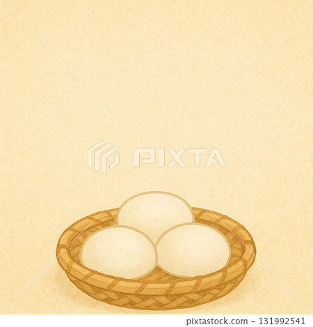 Mochi Series: Simple bottom-shaped basket of mochi Mochi Series: Simple bottom-shaped basket of mochi 131992541