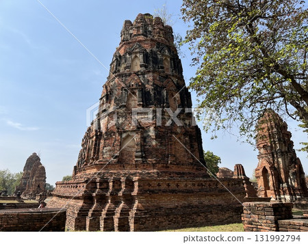 Ruins seen at the World Heritage Site of Ayutthaya 131992794