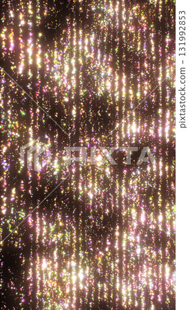 Abstract background with multicolored glowing particles falling in vertical shimmering streams on a dark surface Abstract background with multicolored glowing particles falling in vertical shimmering streams on a dark surface 131992853