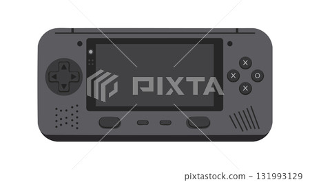 Handheld Video Game Console Portable Gaming Device Vector Illustration in Gray Color Handheld Video Game Console Portable Gaming Device Vector Illustration in Gray Color 131993129