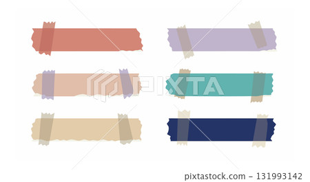Colorful adhesive tape strips with pastel and dark shades vector illustration 131993142