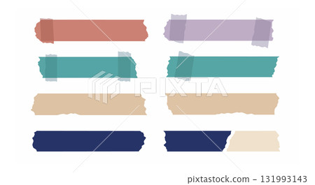 Set of colorful brush stroke banners in pastel and navy tones for creative design projects vector illustration 131993143