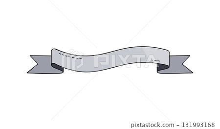 Ribbon banner vector illustration with gray color and simple design for graphic use Ribbon banner vector illustration with gray color and simple design for graphic use 131993168