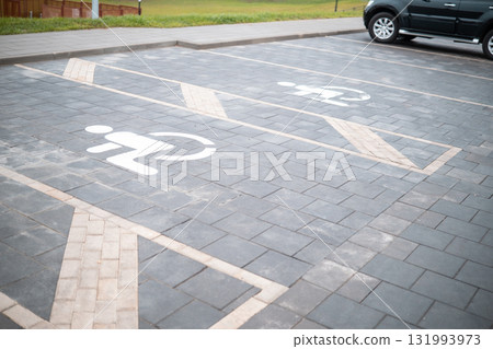 Parking sign for people with disabilities 131993973