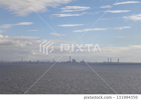 The misty Chiba industrial area seen from Umihotaru 131994350
