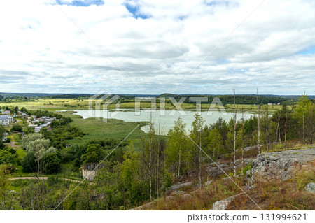 Panorama of Sortavala from the top of the mountain, Karelia 131994621