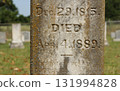 Close up of Historic Headstone in Rural East TX Cemetery 131994828