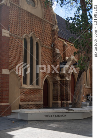 Wesley Church, located at the corner of William Street and Hay Street in Perth, Western Australia. It is one of the oldest church buildings in Perth. 131995102