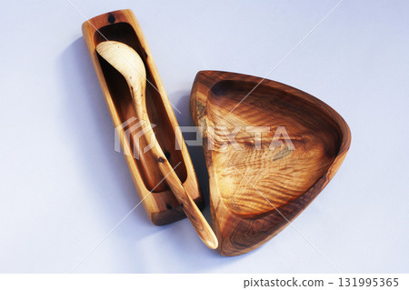 wooden kitchen ware on white background isolated wooden kitchen ware on white background isolated 131995365