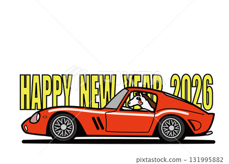 2026年新年賀卡模板：十二生肖和義大利體育 131995882