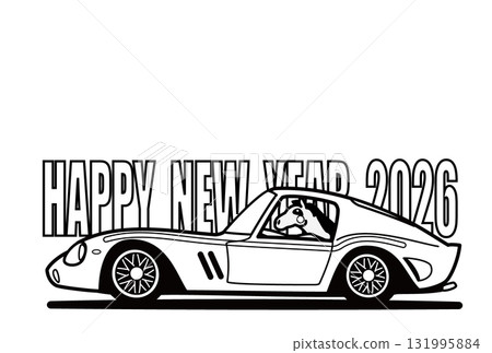 2026 年新年賀卡模板單色十二生肖和義大利體育 2026 年新年賀卡模板單色十二生肖和義大利體育 131995884