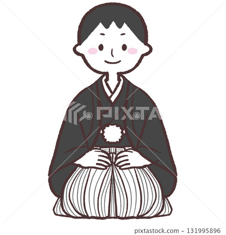 穿著羽織和袴的男人的插圖 穿著羽織和袴的男人的插圖 131995896