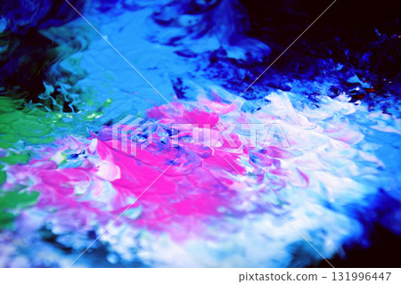 混合彩色顏料、美術用品、抽象的背景、大理石圖案 131996447