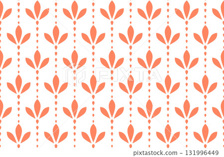 Flower geometric pattern. Seamless vector background. White and pink ornament 131996449