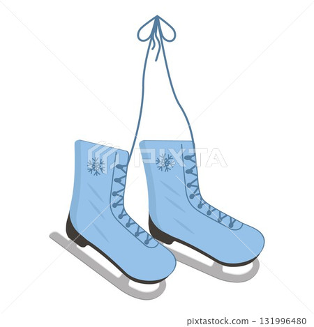 An isolated pair of winter sports shoes for doodle-style speed skating competitions An isolated pair of winter sports shoes for doodle-style speed skating competitions 131996480