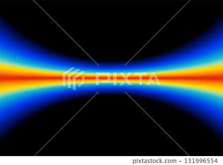 Abstract shape glowing in neon light with heatmap color palette 131996554