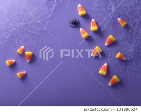 Purple Spider Web Candy copy space 131996624