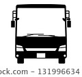 從正面看到的旅遊巴士的黑白輪廓 131996634
