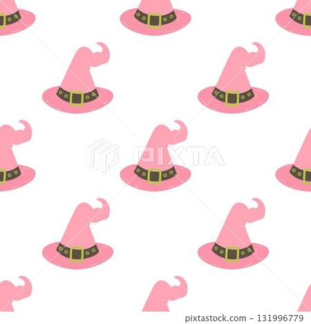 halloween witch hat seamless pattern 131996779
