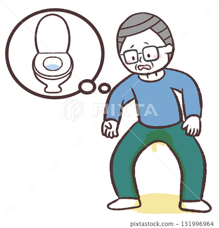 一位老人無法及時上廁所的插圖 一位老人無法及時上廁所的插圖 131996964
