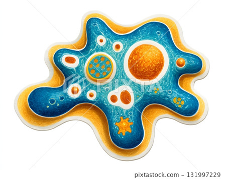 Stylized amoeba designed for educational childrens book 131997229