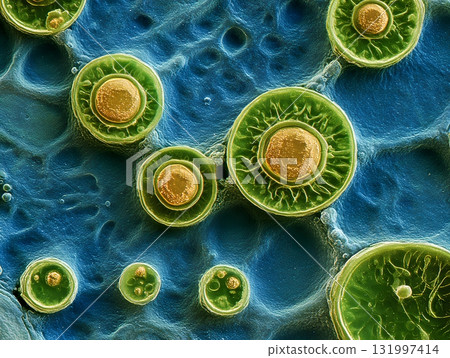 Microscopic amoeba shown under bright field microscope style 131997414