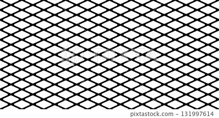 Grill lattice pattern. Seamless diamond mesh. Grid structure of metal rhombuses. Grill lattice pattern. Seamless diamond mesh. Grid structure of metal rhombuses. 131997614