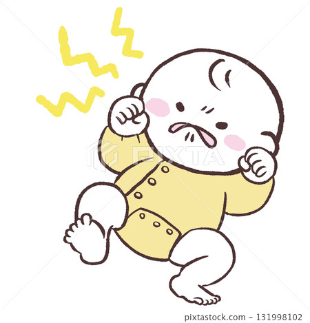 Illustration of a bad-tempered baby 131998102
