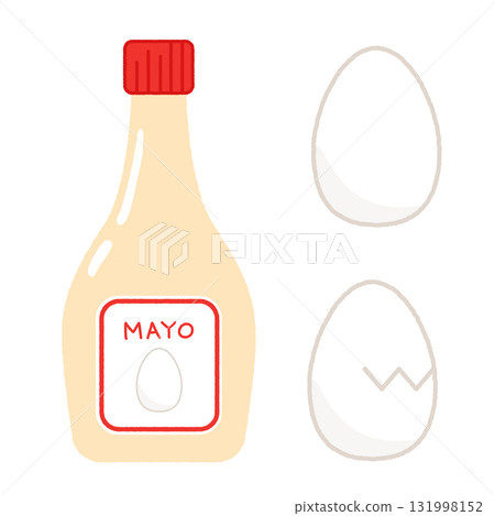 Mayonnaise and egg illustration 131998152