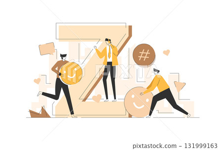 Generation Z,New and modern demography trend with progressive youth gen. Technology influence on teenagers 131999163