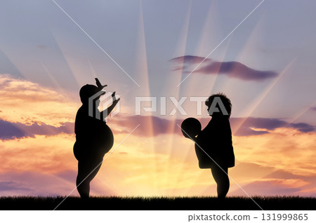 Beautiful cloudy evening sky Beautiful cloudy evening sky 131999865