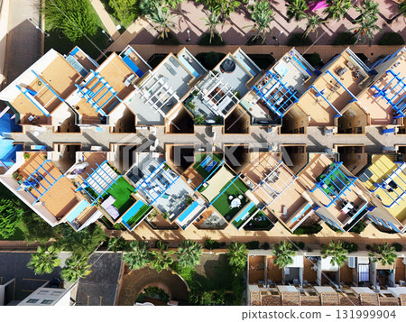 Top-down view of Mediterranean residential complex in Cabo Roig 131999904